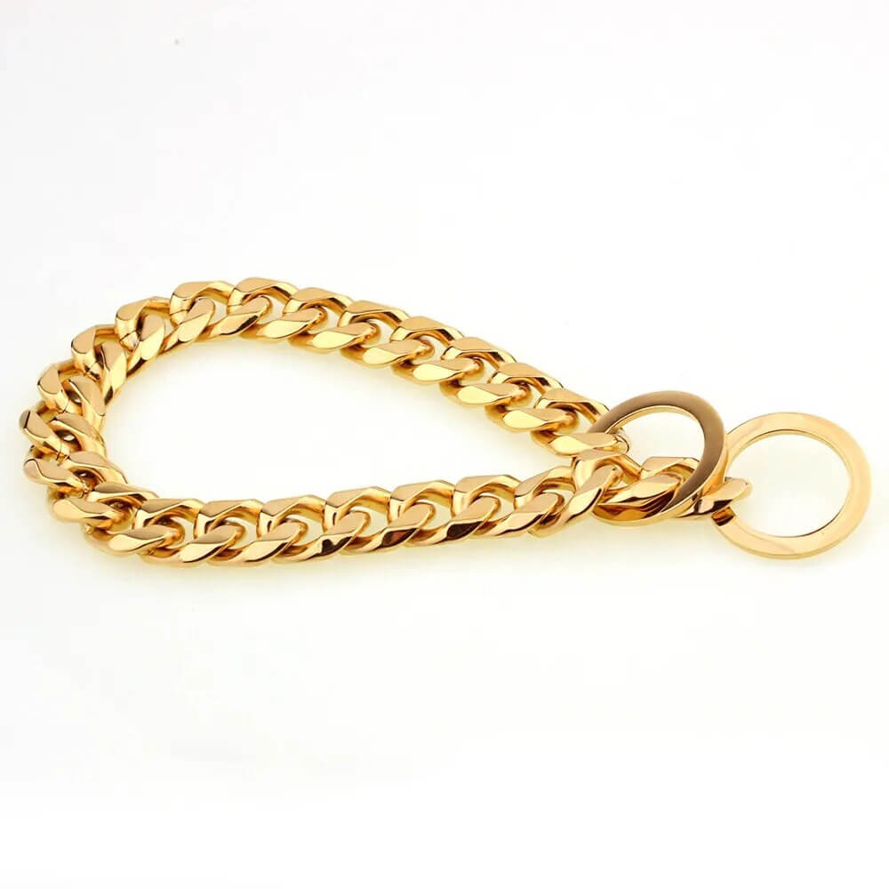 RAGNAR - Hundhalsband i Rostfritt Stål. - Tillgängligt i Guld, Svart, Silver och Guld/Silver, Slitstarkt och Hygieniskt, Perfekt för Daglig Användning