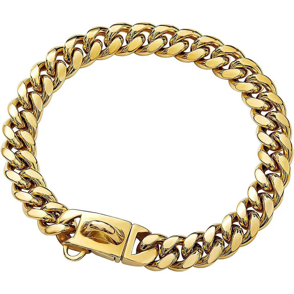 ZACK - Exklusivt Hundhalsband i Rostfritt Stål. - Tidlös Elegans i Silver och Guld, Hållbar och Hygienisk Design, Flera Storlekar