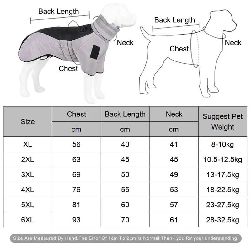 LUCY - Lined Dog Jacket. Winter Dog Jacket, Water Repellent and Thermally Lined with Reflective Details, Comfortable for Medium to Large Dog Breeds, Perfect for Cold Walks
