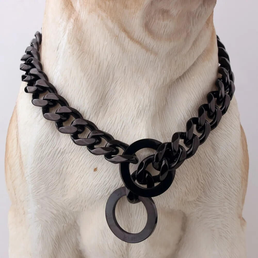 RAGNAR - Hundhalsband i Rostfritt Stål. - Tillgängligt i Guld, Svart, Silver och Guld/Silver, Slitstarkt och Hygieniskt, Perfekt för Daglig Användning