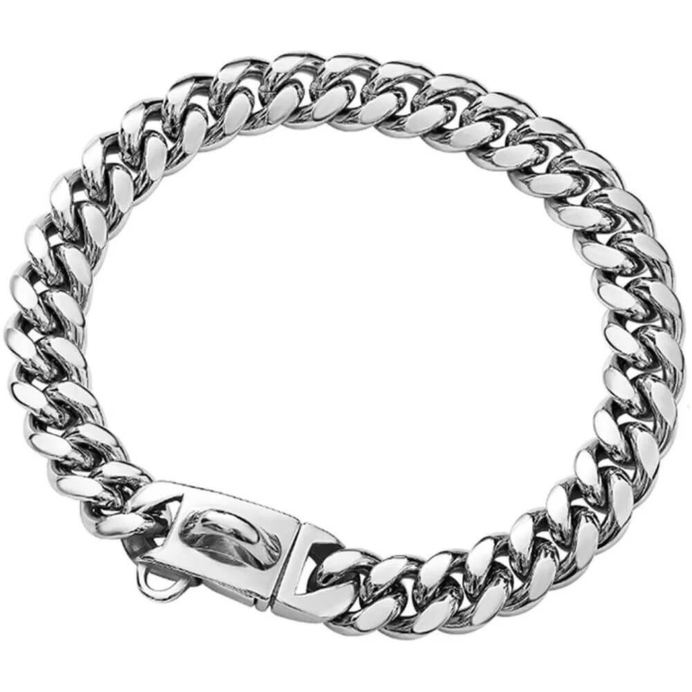 ZACK - Exklusivt Hundhalsband i Rostfritt Stål. - Tidlös Elegans i Silver och Guld, Hållbar och Hygienisk Design, Flera Storlekar