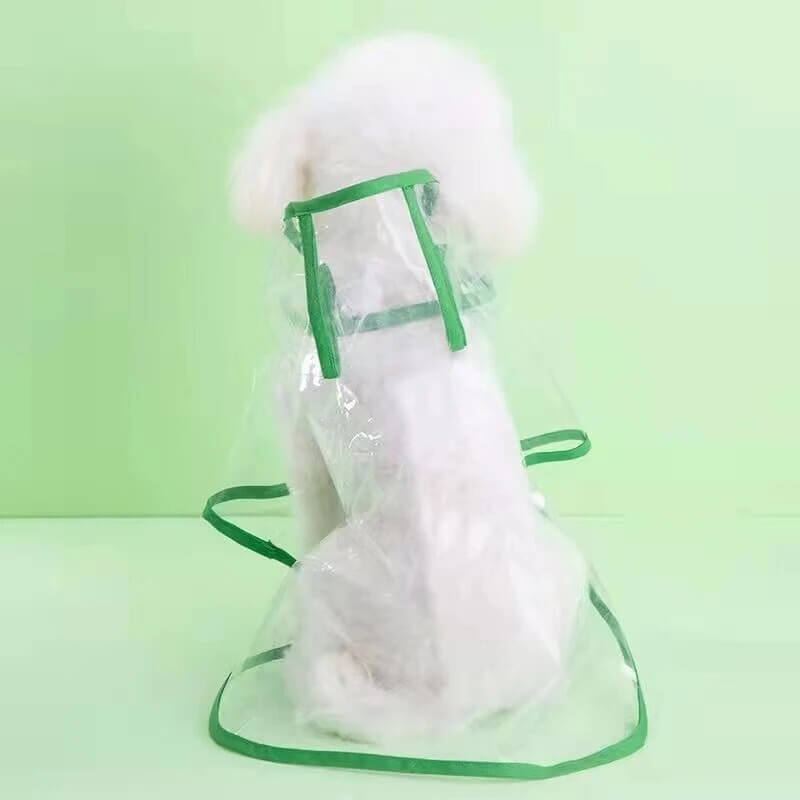 LUCY - Transparent Regnjacka för Hundar. Med huva, Premium PVC, Vattentät och Stilfull, Perfekt för Stads- och Skogspromenader