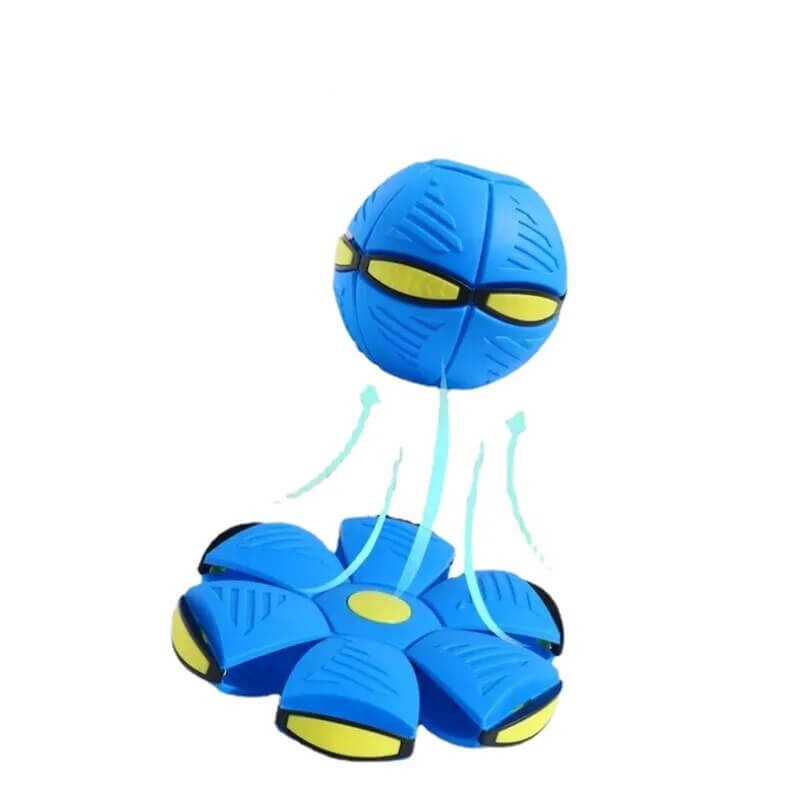 MIA – 2-in-1-Hundespielzeug Frisbee und Ball. - Einzigartiger Zeitverzögerungsmechanismus, selbsterholende Form, hergestellt aus umweltfreundlichem Weichgummi
