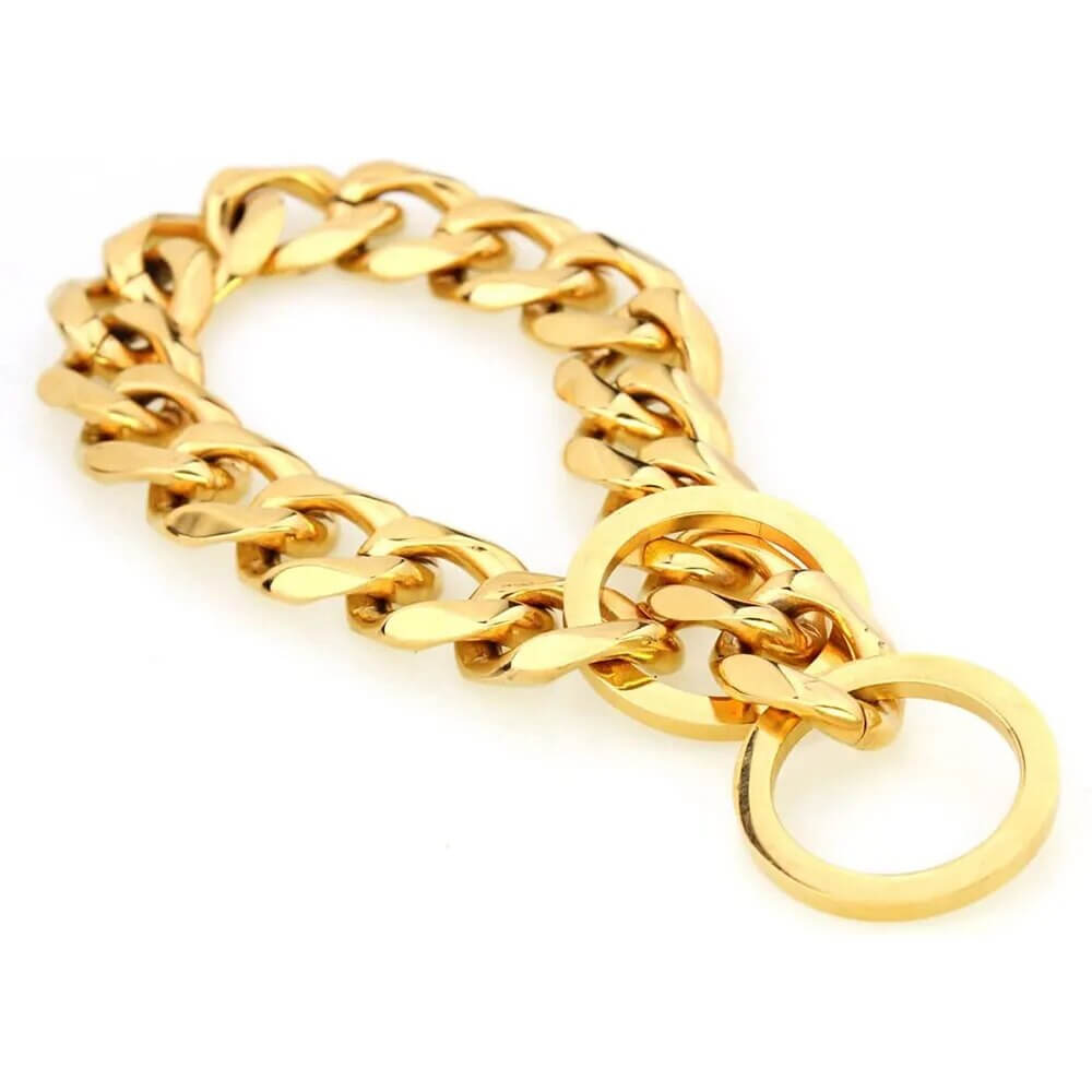 RAGNAR - Hundhalsband i Rostfritt Stål. - Tillgängligt i Guld, Svart, Silver och Guld/Silver, Slitstarkt och Hygieniskt, Perfekt för Daglig Användning