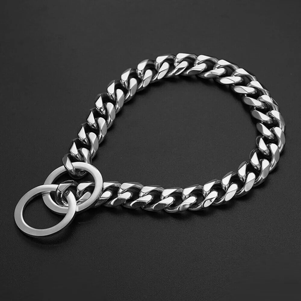 RAGNAR - Hundhalsband i Rostfritt Stål. - Tillgängligt i Guld, Svart, Silver och Guld/Silver, Slitstarkt och Hygieniskt, Perfekt för Daglig Användning