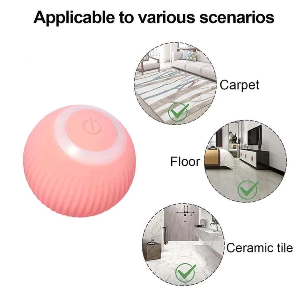 ZOONE - Automatisk Smart Kattleksak. - Rullande Robotboll för Inomhuslek, Träning och Motion, Ingen Batteribyte, Miljövänlig Design