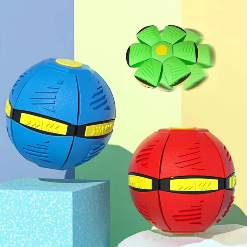 MIA – 2-in-1-Hundespielzeug Frisbee und Ball. - Einzigartiger Zeitverzögerungsmechanismus, selbsterholende Form, hergestellt aus umweltfreundlichem Weichgummi