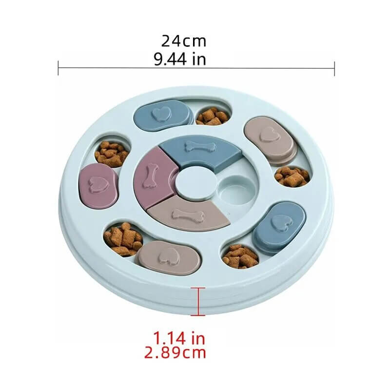 ZOE - Slow Feeder Interaktiv Matdispenser för Hundar och Katter. - Slitstark PP Plast, Halkfri Botten, Förbättrad Matsmältning och Intellektuell Utmaning