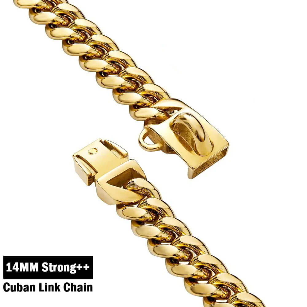 ZACK - Exklusivt Hundhalsband i Rostfritt Stål. - Tidlös Elegans i Silver och Guld, Hållbar och Hygienisk Design, Flera Storlekar