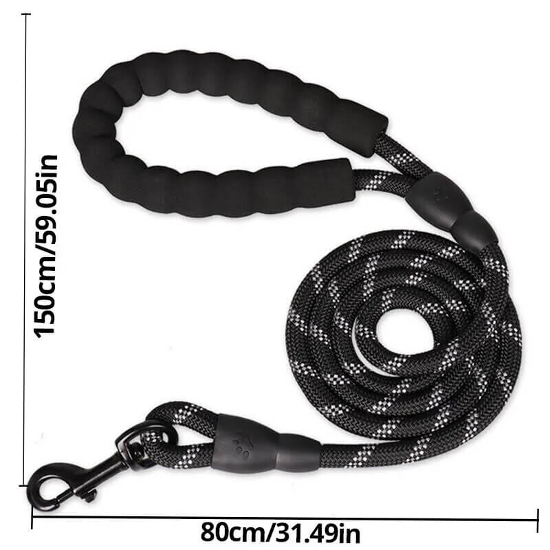 WINSTON - Nylon Dog Leash with Reflex and Extra Thick Handle. - 0.8cm Thickness, 1.5m Length, Durable and Comfortable for Safe Walking