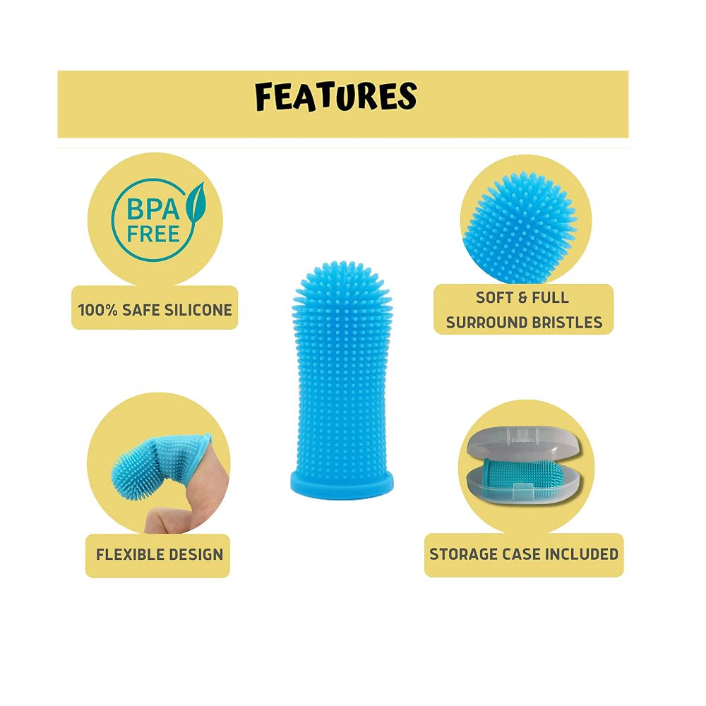 HILO - Finger toothbrush for dogs and cats. High Quality Silicone Material, Gentle and Durable, Improves Dental Hygiene Easily and Conveniently