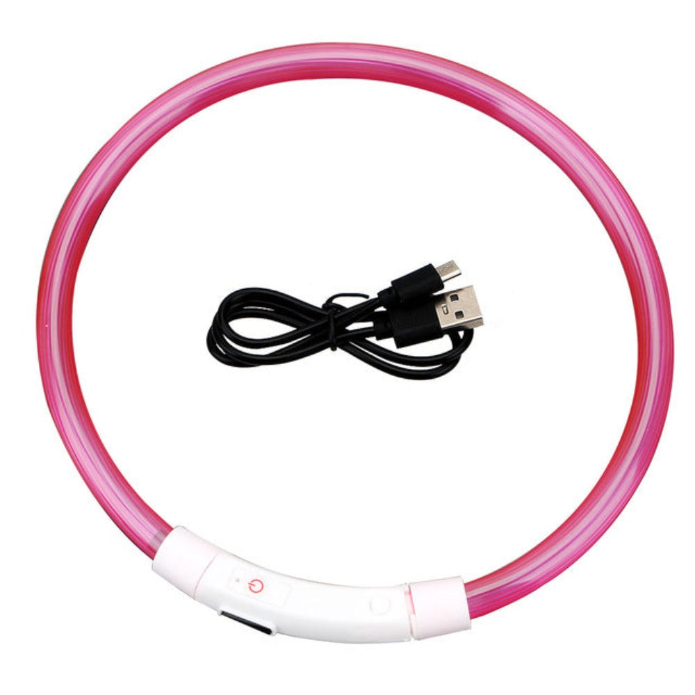 ZYLO - LED lysande Säkerhetshalsband för Hundar och katter. - Laddningsbart via Micro-USB, Vattentätt och Justerbart, Maximal Synlighet och Komfort