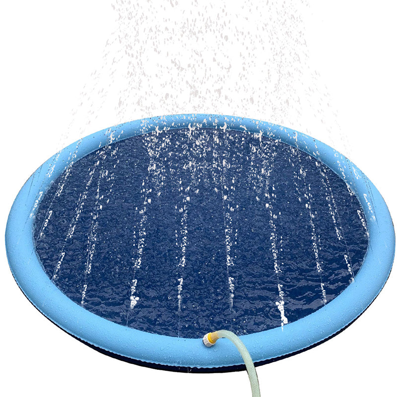ZILO - Sprinklermatta, Fontän för Vattenlek till Hund. Hållbar 59-tums Halkfri PVC-matta med Läckagesäkra Anslutningar, Perfekt för Hundar och Barn under Sommarvärmen