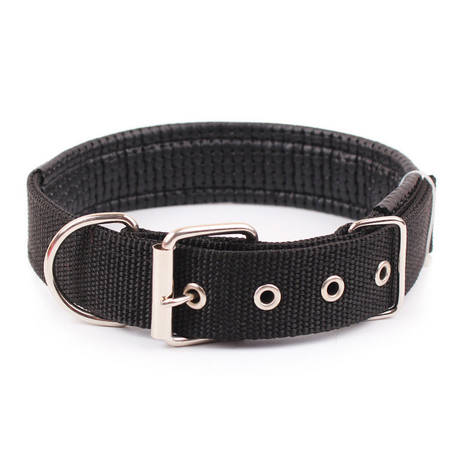 BELLO - Slitstarkt Hundhalsband med Metallspänne. 4x60 cm längd bekväm justerbar nylonrem hundhalsband för små och stora husdjur hundar halsband 4 färger röd/blå/svart/grön