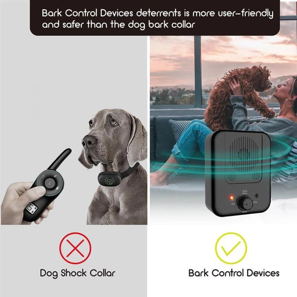 HIVO - Ultrasonic Anti-Bark Training Device. Adjustable Sensitivity and Frequency, Rechargeable, Harmless and Effective for All Dog Sizes