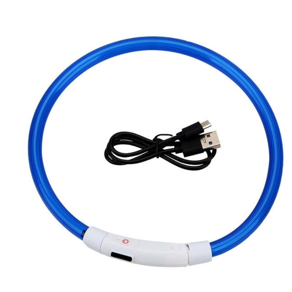 ZYLO - LED lysande Säkerhetshalsband för Hundar och katter. - Laddningsbart via Micro-USB, Vattentätt och Justerbart, Maximal Synlighet och Komfort