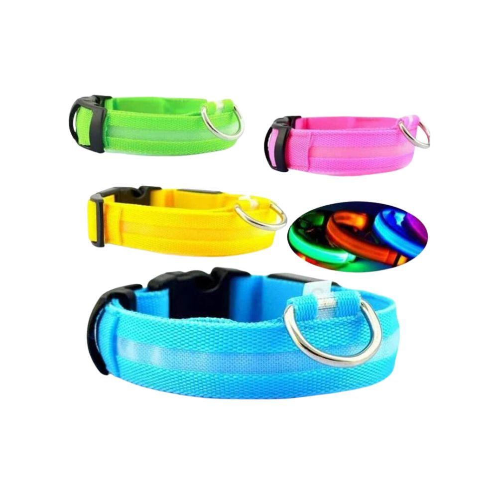 LightBuddy - Lysande Hundhalsband med LED. - Justerbart, Vattentätt, Tre Ljuslägen, USB-Laddningsbart, För Bästa Synlighet och Säkerhet