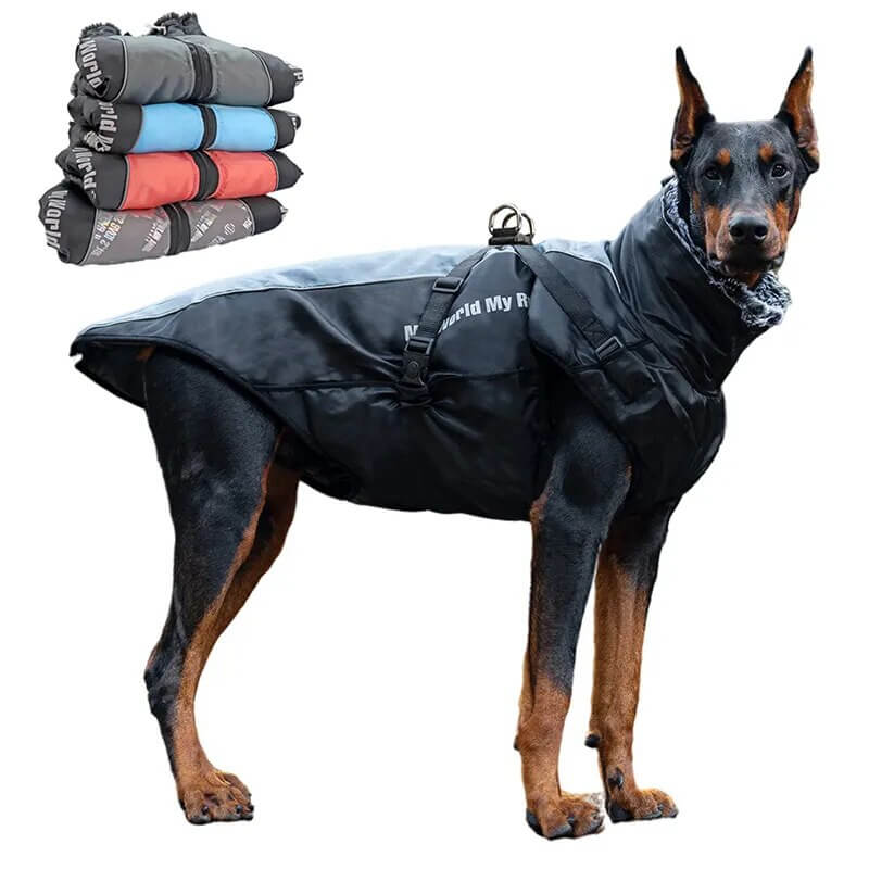 ZAVOX - Lined Dog Jacket for Medium to Large Dogs. - Insulating Lining, Reflective Details, Water Repellent, Adjustable Stand Collar