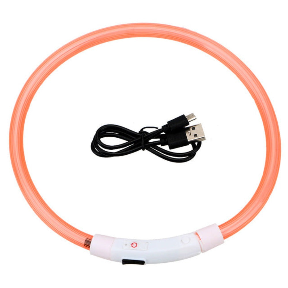 ZYLO - LED lysande Säkerhetshalsband för Hundar och katter. - Laddningsbart via Micro-USB, Vattentätt och Justerbart, Maximal Synlighet och Komfort