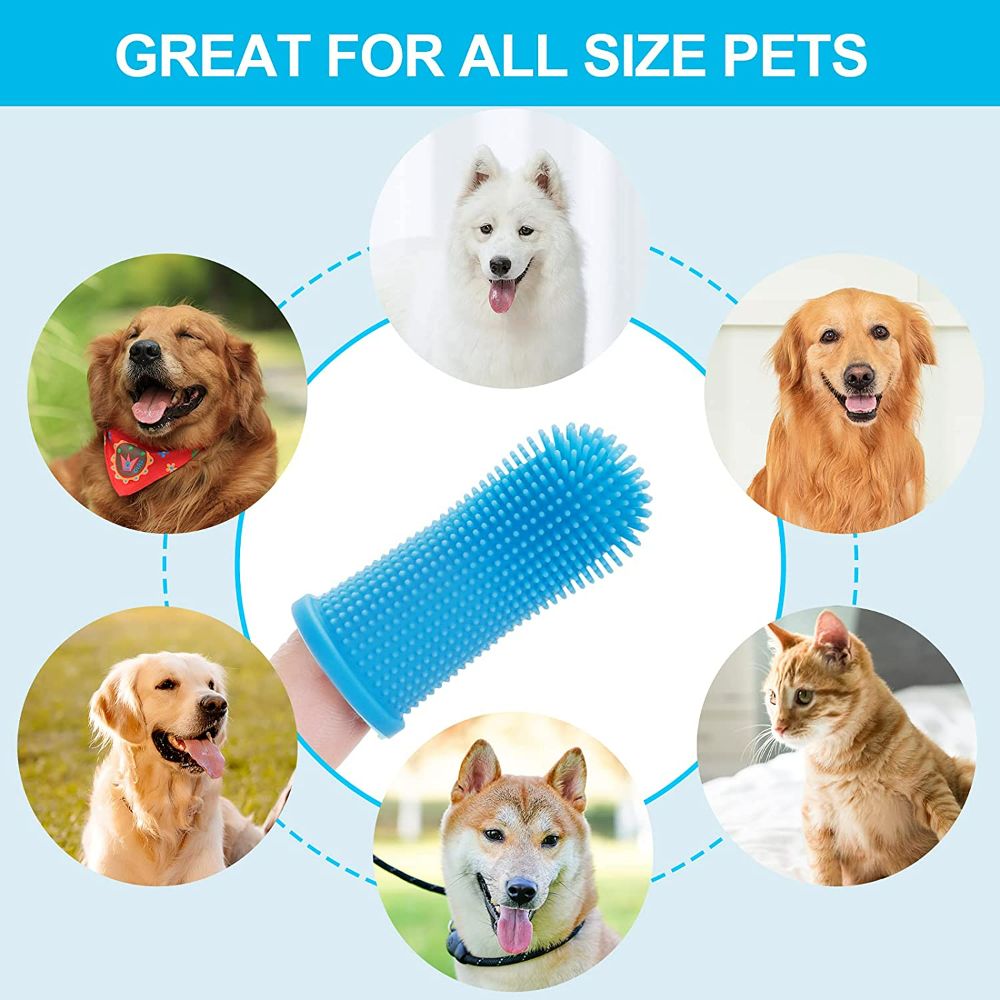 HILO - Finger toothbrush for dogs and cats. High Quality Silicone Material, Gentle and Durable, Improves Dental Hygiene Easily and Conveniently