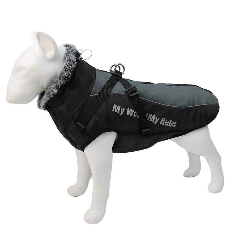 ZAVOX - Lined Dog Jacket for Medium to Large Dogs. - Insulating Lining, Reflective Details, Water Repellent, Adjustable Stand Collar
