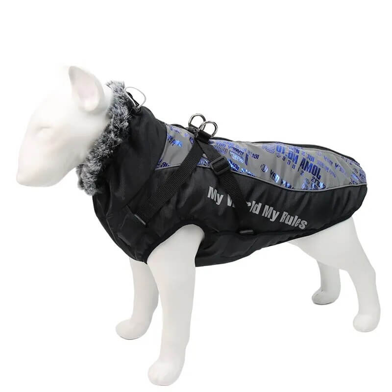 ZAVOX - Lined Dog Jacket for Medium to Large Dogs. - Insulating Lining, Reflective Details, Water Repellent, Adjustable Stand Collar