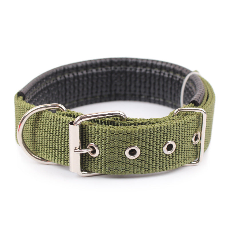 BELLO - Slitstarkt Hundhalsband med Metallspänne. 4x60 cm längd bekväm justerbar nylonrem hundhalsband för små och stora husdjur hundar halsband 4 färger röd/blå/svart/grön