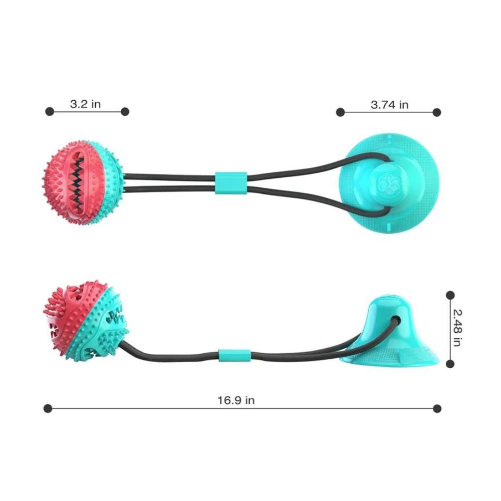NIVA - Innovative Bit Toy for Dogs. - Slow-Release Design with Treats, Suction Cup for Independent Play, Vibrant Colors, Promotes Dental Care and Entertainment